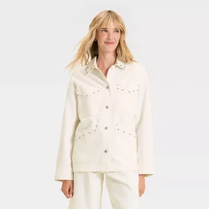Women's Studded Chore Denim Jacket