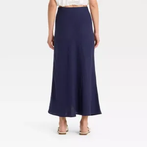 Women's Linen Blend Maxi Skirt